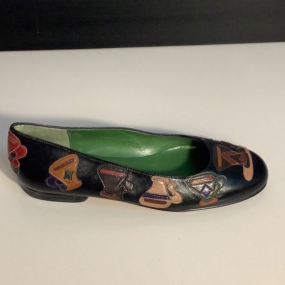 Vintage Michael Simon Leather “Coffee Cups” Slip On Ballet Flats Shoes Sz 7M - Picture 3 of 11